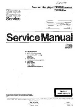 Marantz CD-80 service manual PDF